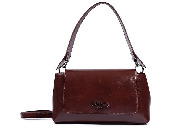 Bolsa Média Shoulder Couro SHC Alça Schutz Marsala