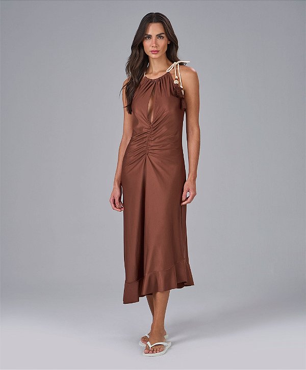 Saida de Praia Feminina Drapeada Glam Alto Giro