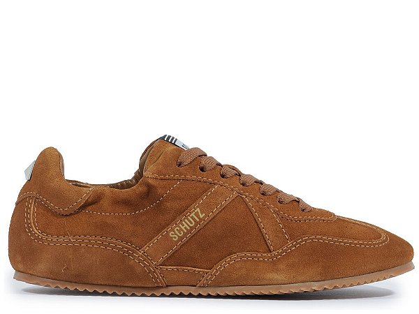 Tenis Ballet Couro Cadarço Flexivel Schutz Camel