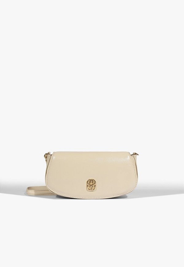 Bolsa Couro Tiracolo Pequena Alça Corrente Logomania Schutz Off White