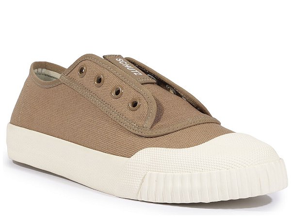 Tênis Feminino Smash Sem Cadarço Multimaterial Schutz Bege