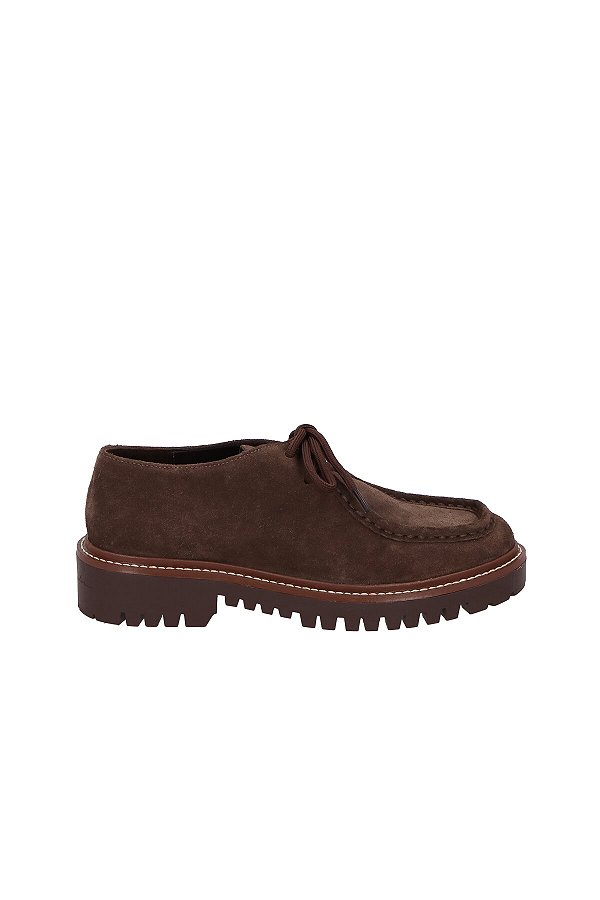 Mocassim  Tratorado Camurça Cadarço Luiza Barcelos Coffee