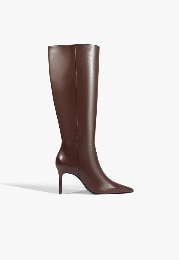 Bota Feminina Mikki Up Salto Alto Couro Schutz Coffee