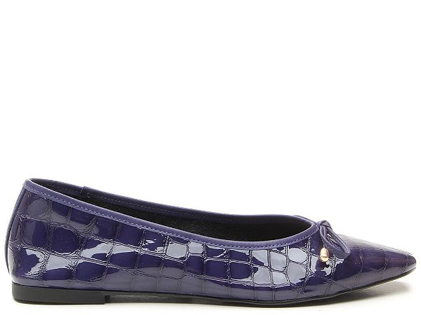 Sapatilha Feminina Croco Laço Verniz Vicenza Roxo