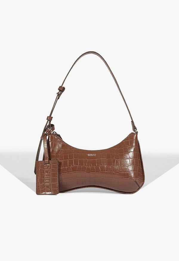 Bolsa Feminina Média Yumi Hobo Croco Schutz Coffee