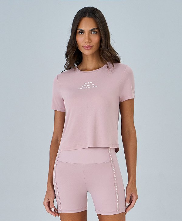 Tshirt Feminina Cropped Essentials Alto Giro