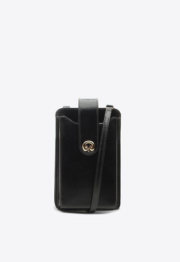 Porta Celular Mel Couro Logomania Vicenza Preto