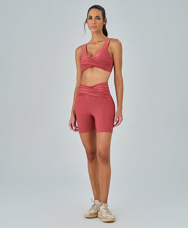 Shorts Feminino Rib Glow Alto Giro