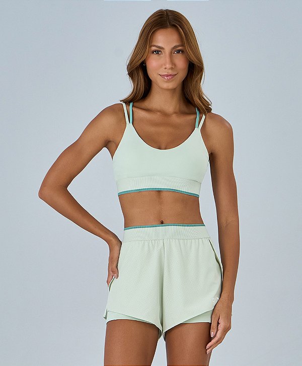 Top Cós De Elástico E Alça Dupla Alto Giro