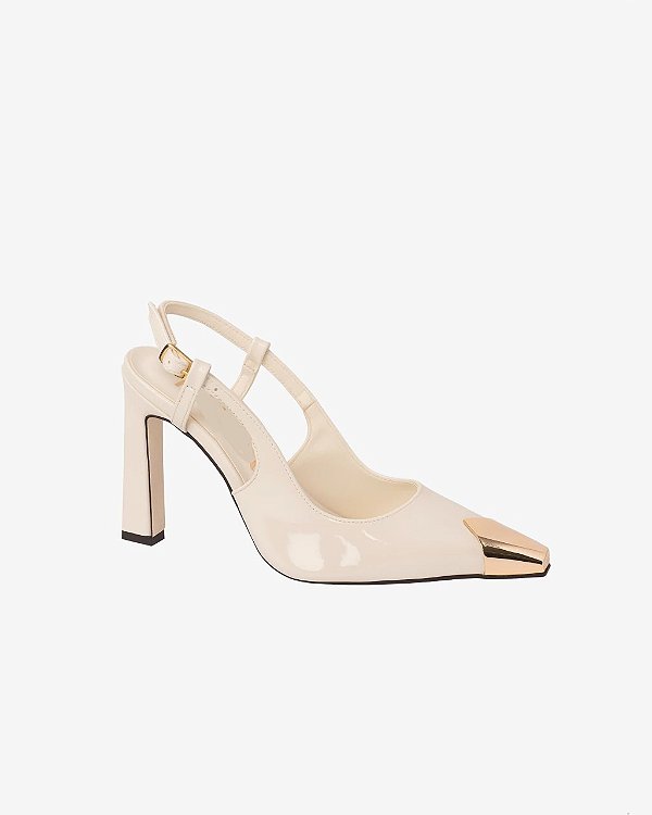 Scarpin Marília Slingback Verniz Ponteira Lux Winter MYSB