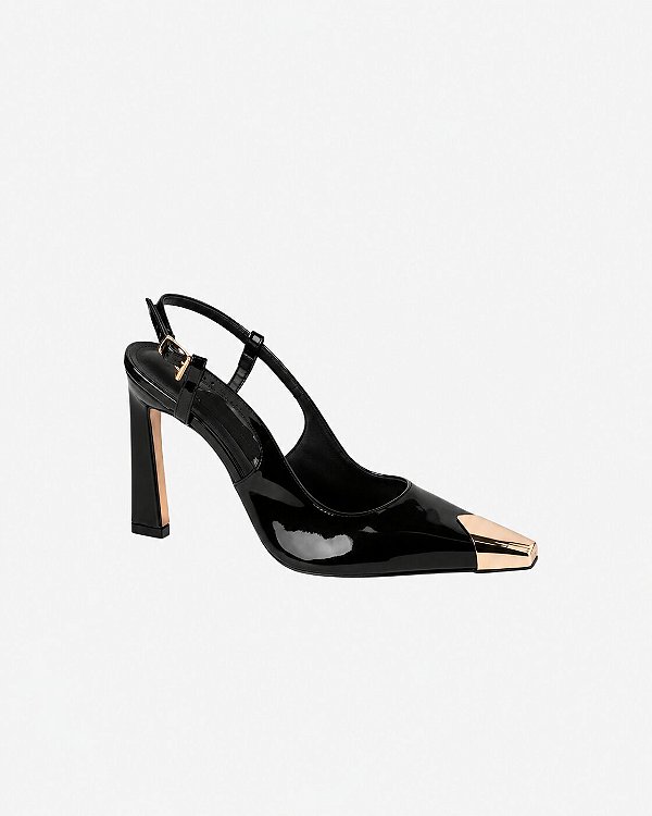 Scarpin Marília Slingback Verniz Ponteira Daily Chic MYSB