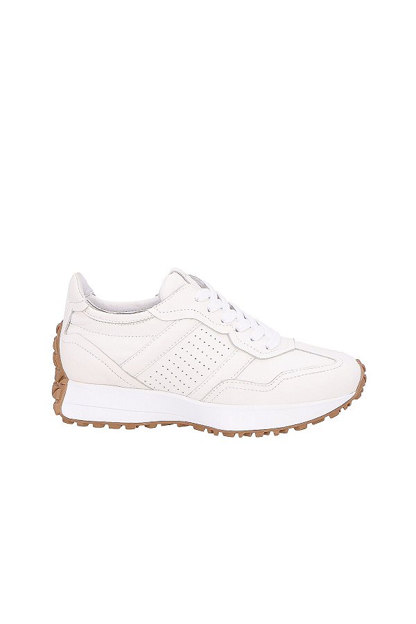 Tenis Feminino Cadarço Couro Luiza Barcelos Off White
