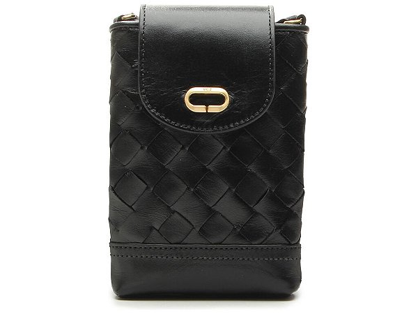 Porta Celular Couro Tressê Logomania Vicenza Preto