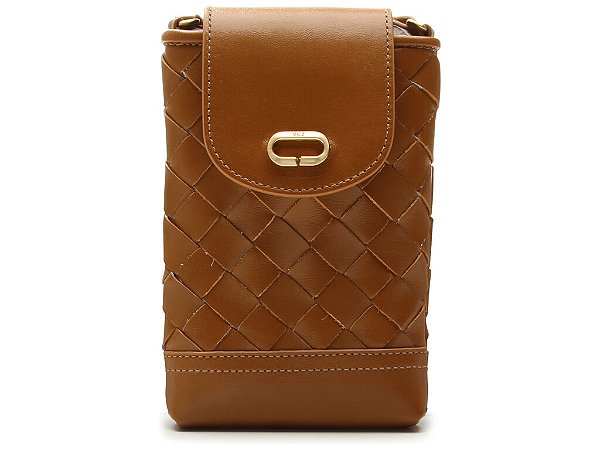 Porta Celular Couro Tressê Logomania Vicenza Camel