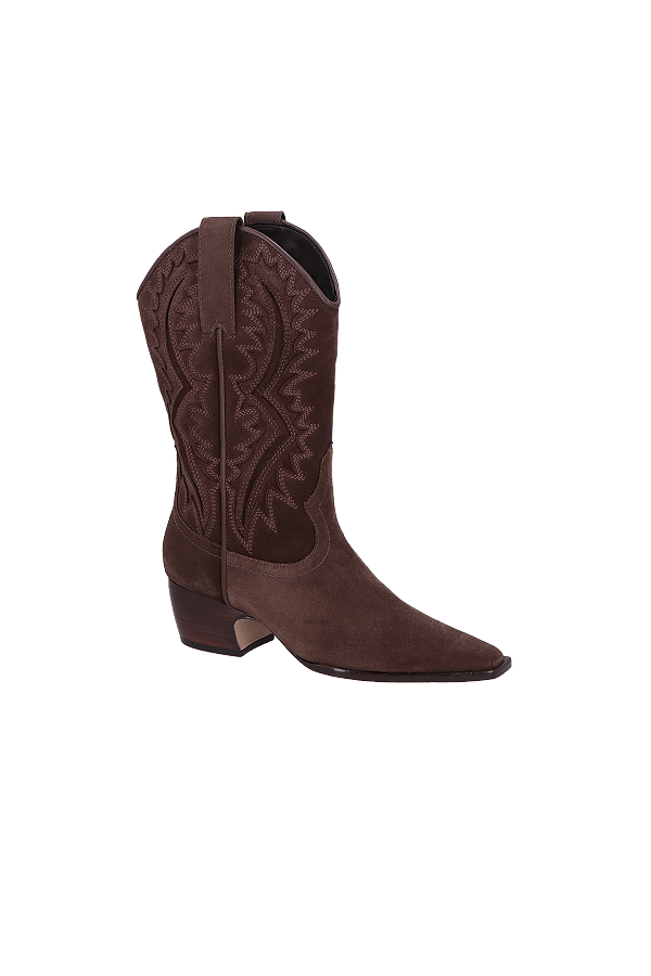 Bota Western Salto Camurça Luiza Barcelos Coffe