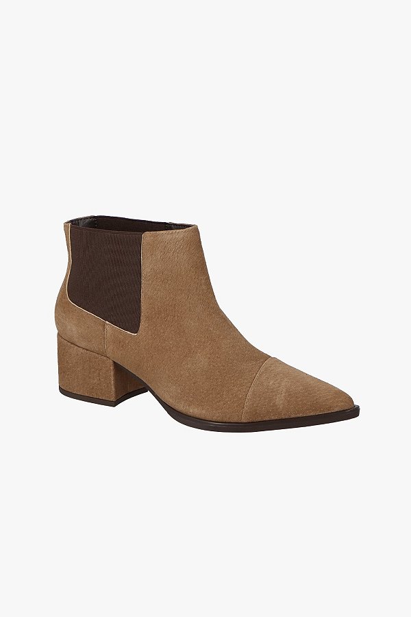 Bota Chelsea Cano Curto Camurça Luisa Barcelos