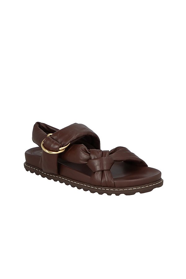 Papete Feminina Couro Acolchoada Luiza Barcelos Coffe