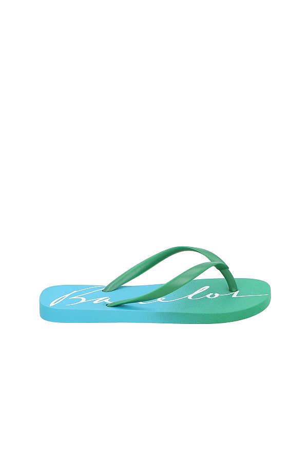 Chinelo Com Degradê Luiza Barcelos Verde Trevo  E Azul Caribe
