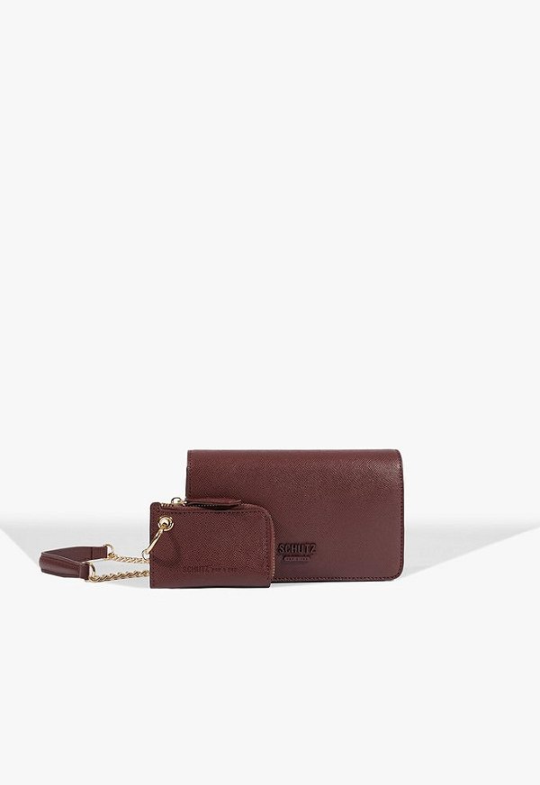 Bolsa Tiracolo Crossbosy Sophia Pequena Couro Schutz Marsala
