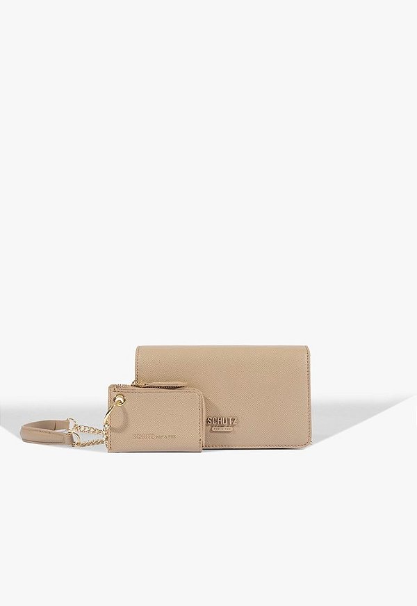 Bolsa Tiracolo Crossbosy Sophia Pequena Couro Schutz Nude