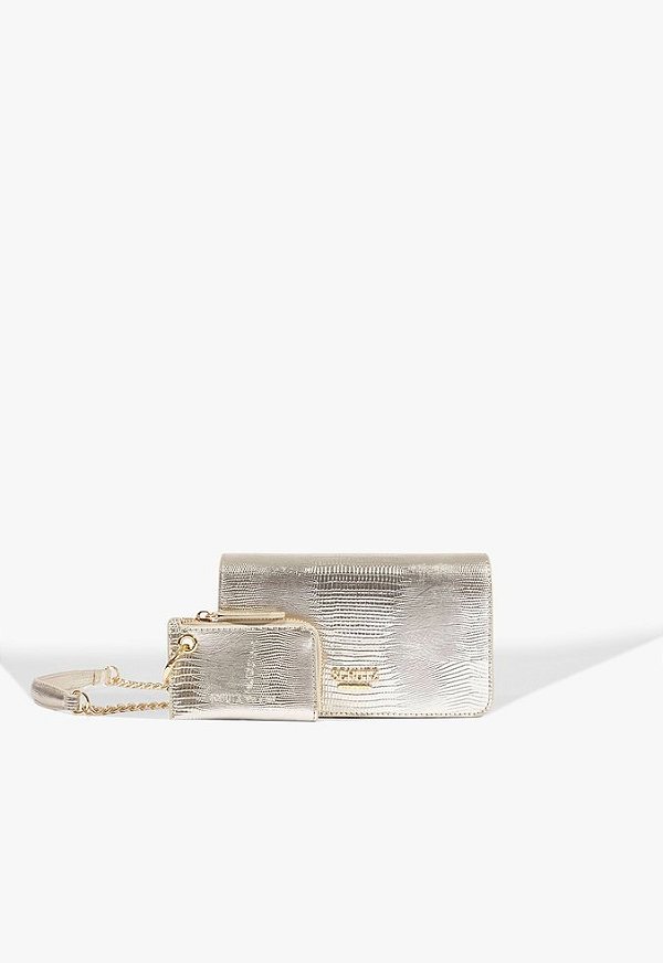Bolsa Tiracolo Crossbosy Sophia Pequena Couro Schutz Dourado
