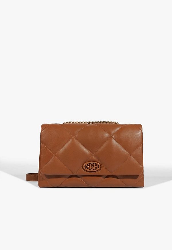 Bolsa Tiracolo Shoulder Marina Média Couro Schutz Marrom