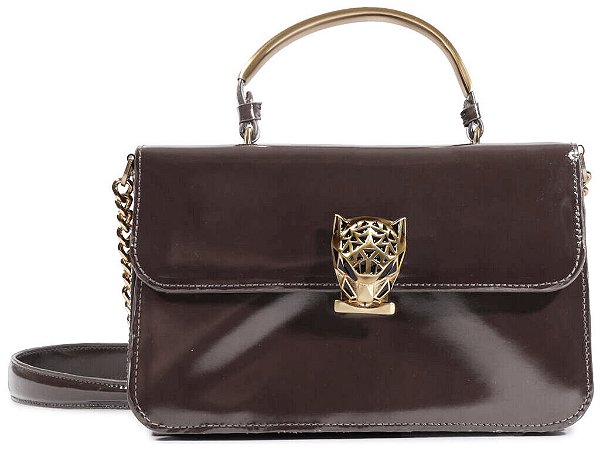 Bolsa Satchel Leones Média Couro Schutz Marsala