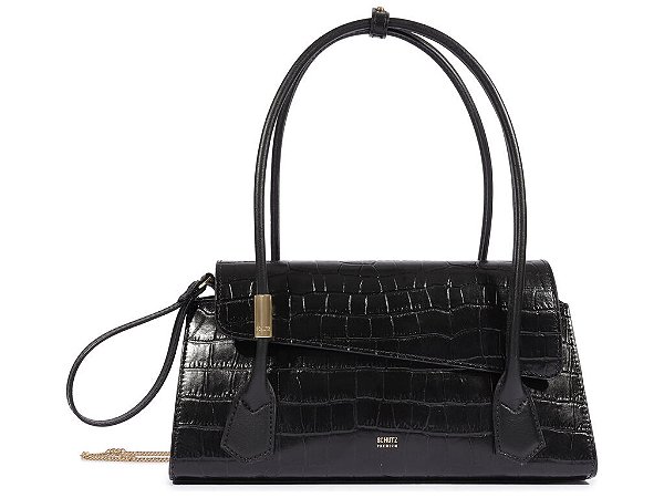 Bolsa Média Tote Alligator Bigin Schutz Preto