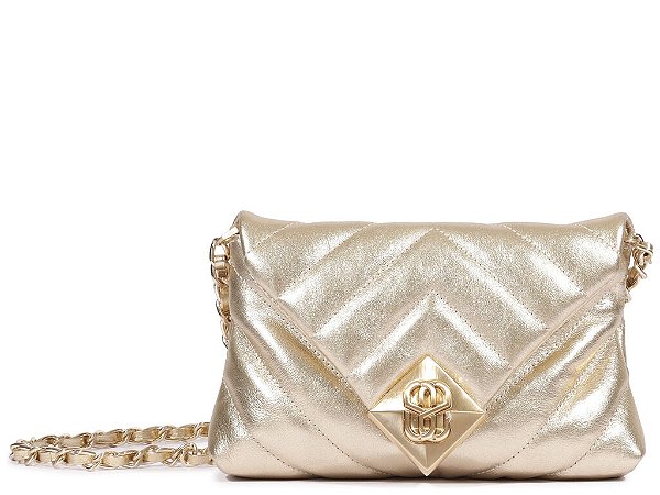 Bolsa Pequena Clutch Napa Tulum Metal Schutz Platina
