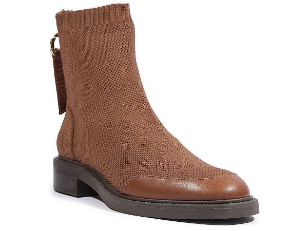 Bota Salto Baixo Multimaterial Schutz Marrom