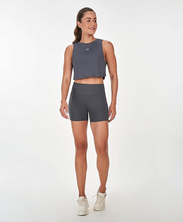 Regata Cropped Refletivo Alto Giro