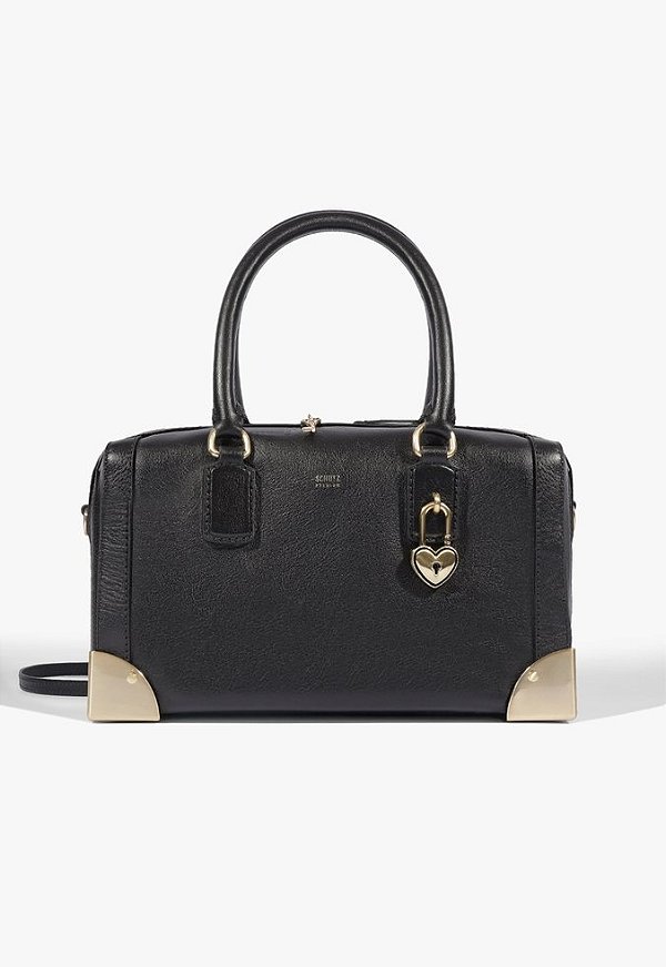 Bolsa Bowling Heart Grande Couro Schutz Preto