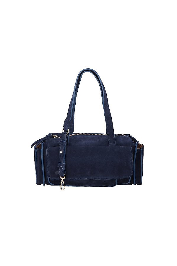 Bolsa Grande Bolso Camurça Luiza Barcelos Azul