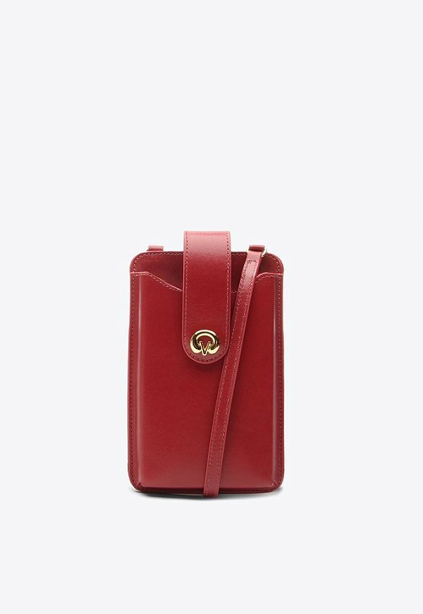 Porta Celular Mel Couro Logomania Vicenza Vermelho