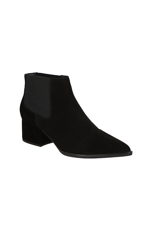 Bota Chelsea Cano Curto Camurça Luiza Barcelos Preto
