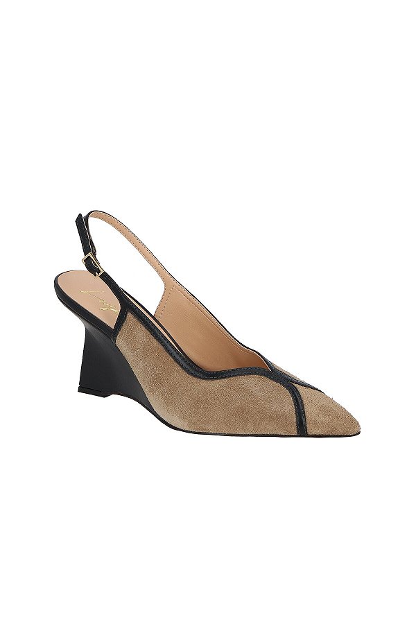 Scarpin Slingback Salto Anabela Luiza Barcelos Fendi