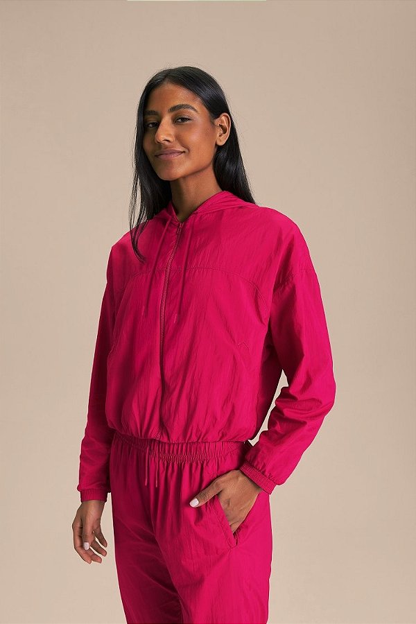 Jaqueta Cropped Long Nylon Net Live