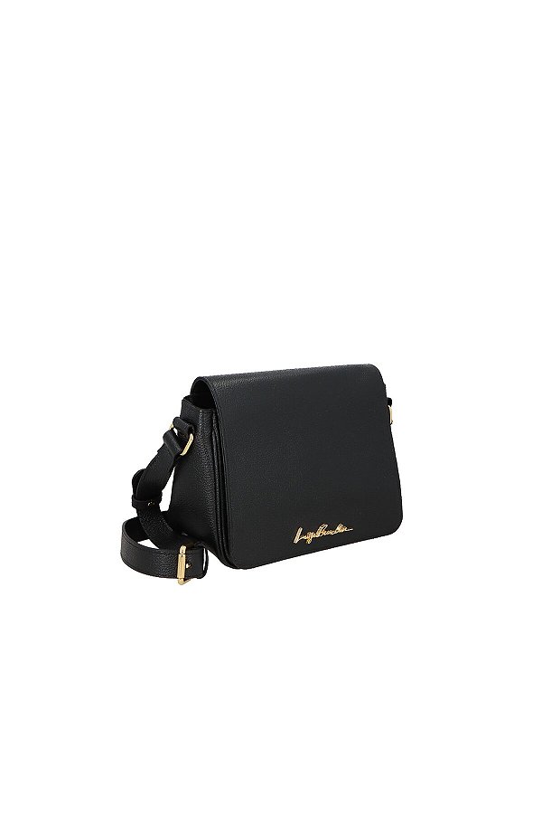 Bolsa Com Alça Em Couro Logo Luiza Barcelos Preto