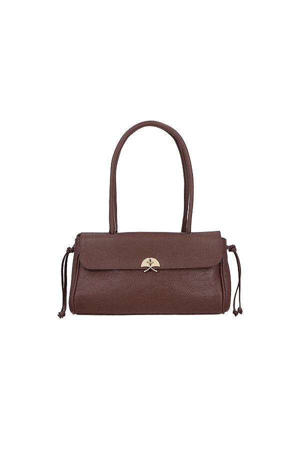 Bolsa Grande Baguete  Couro  Logotipo Luiza Barcelos Coffee