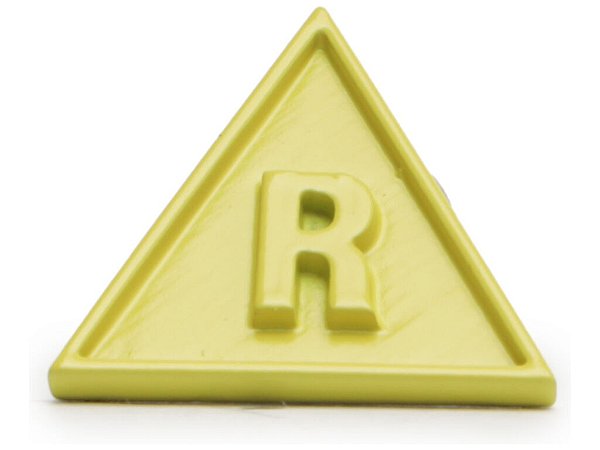 Pingente Metal Letra R Schutz Amarelo