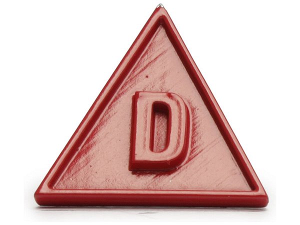 Pingente Metal Letra D Schutz Vermelho