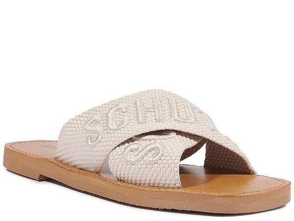 Sandália Rasteira X Schutz Off White Logo Off White Schutz