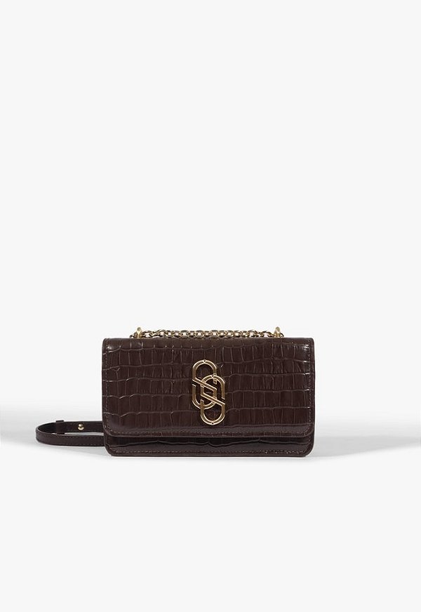Bolsa Pequena Tiracolo Soul Wood Pequena Couro Schutz Marrom