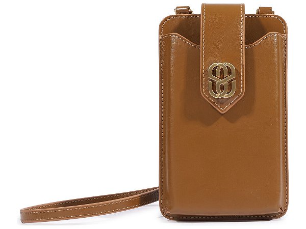 Porta Celular Logotipo Dourado Schutz Camel