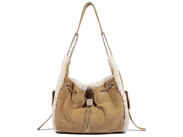 Bolsa Média  Hobo  Pelo Camurça Alça Schutz  Fendi