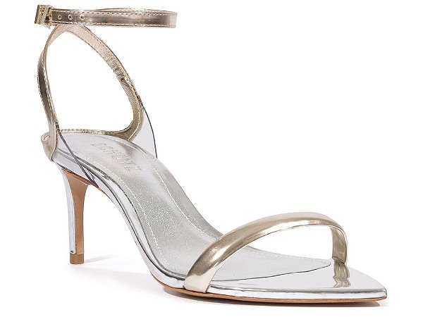 Sandália Skye Leaf Mid Prata E Dourado Schutz