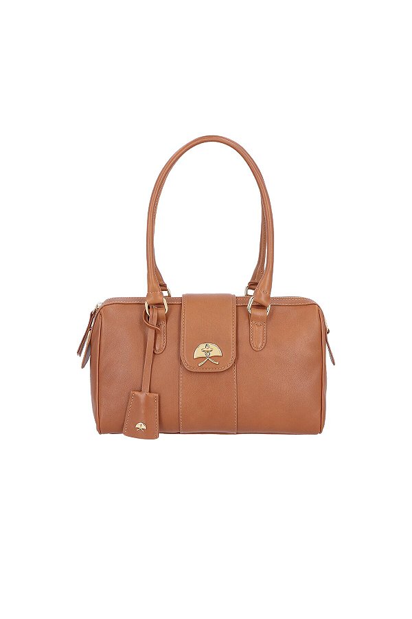 Bolsa Em Couro Com Alças Luiza Barcelos Caramelo