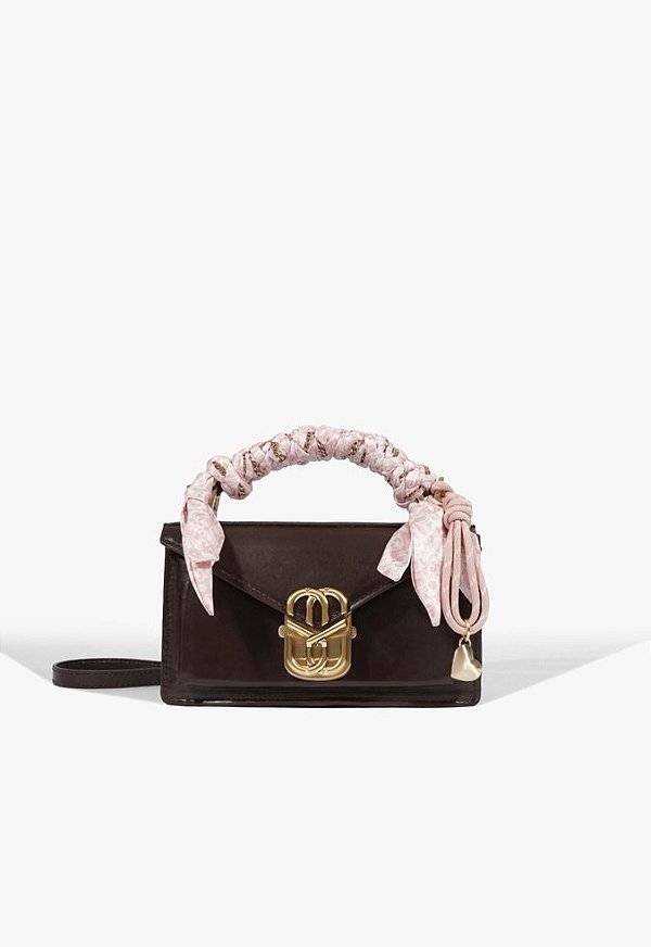 Bolsa Mini Satchel Brera Aged Pequena Couro Marrom Schutz