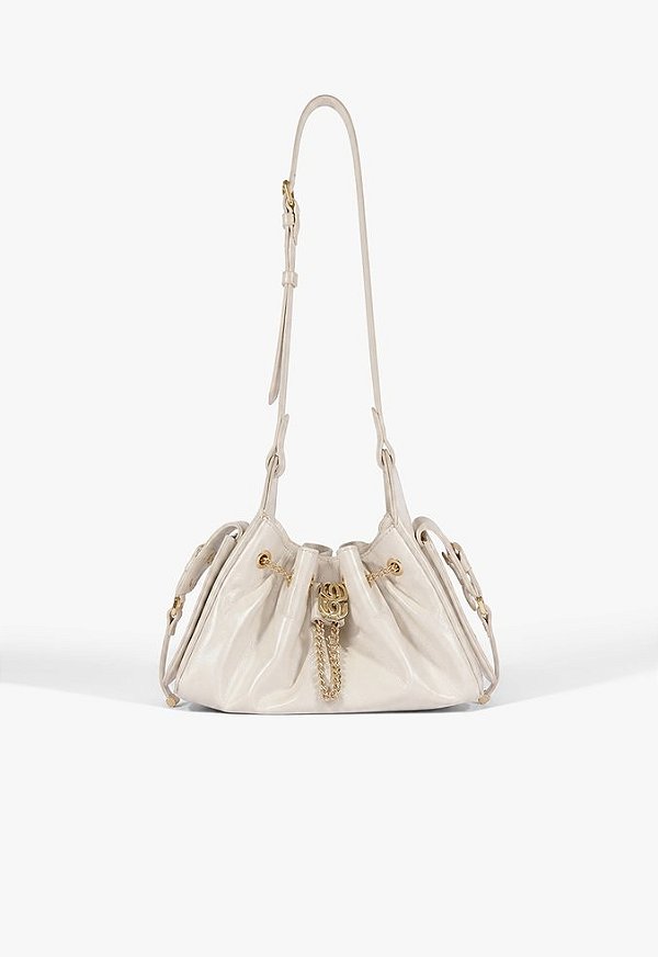Bolsa Shoulder Media Lilibet Couro Branca Schutz