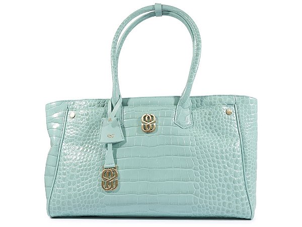 Bolsa Grande Shopping Aligator Shine Ciano Schutz